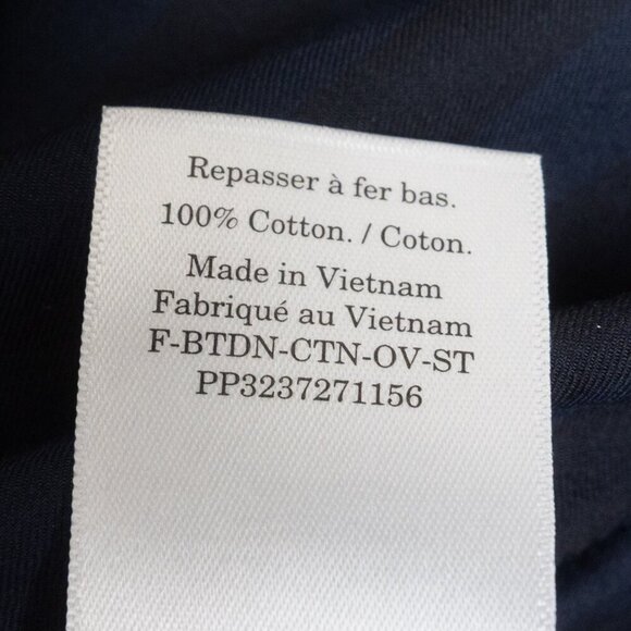 Everlane The Must-Have Shirt in Silky Cotton Navy Black Striped Relaxed Fit - Picture 14 of 14